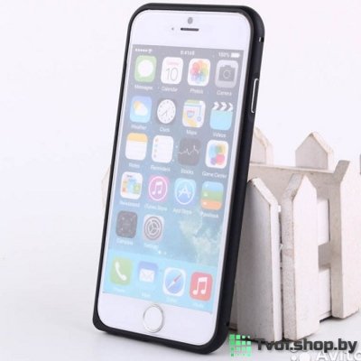 Бампер для iPhone 6 plus металлический Crosss (черный) - фото