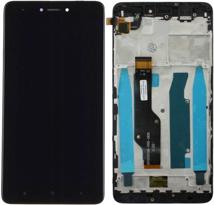 Дисплей (экран) для Xiaomi Redmi Note 4 Global c тачскрином (с рамкой), черный - фото