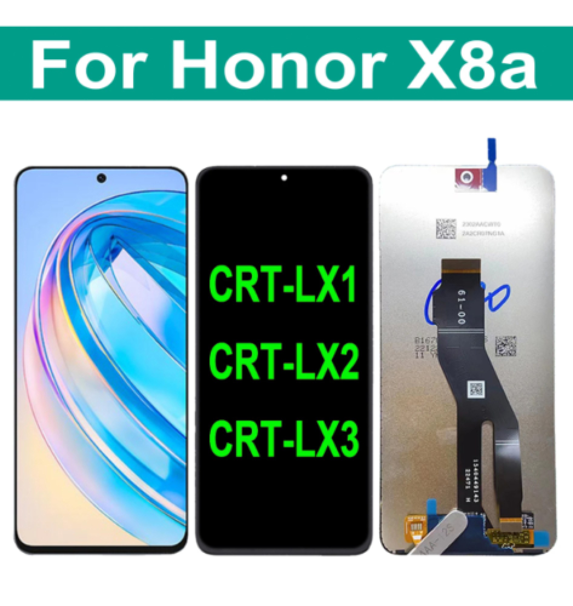 Дисплей (экран) для Honor X8a  (CRT-LX1, CRT-LX2, CRT-LX3) Original 100% c тачскрином, черный - фото