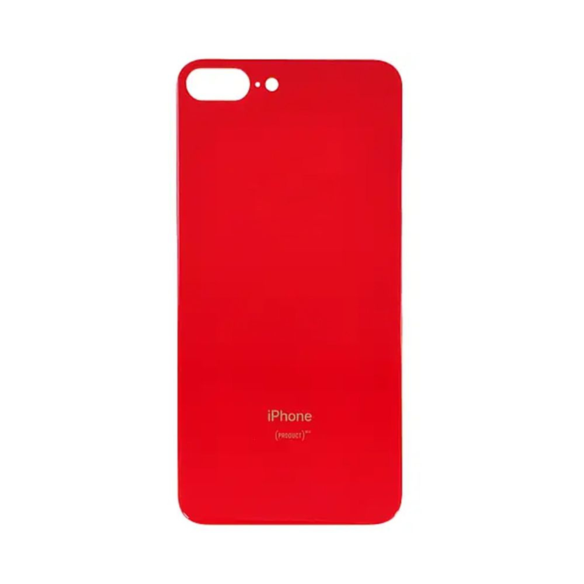 Задняя крышка для Apple iPhone 8G Plus + кольцо камеры со стеклом, красная - фото