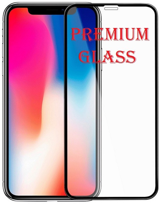 Защитное стекло для Apple iPhone XR (Premium Glass) с полной проклейкой (Full Screen), черное - фото
