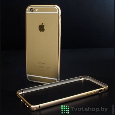 Бампер для iPhone 6 plus металлический Cross (золотой) - фото