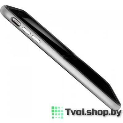 Чехол для iPhone 6/ 6s накладка SGP (2 в 1), черный с серебряным бампером - фото