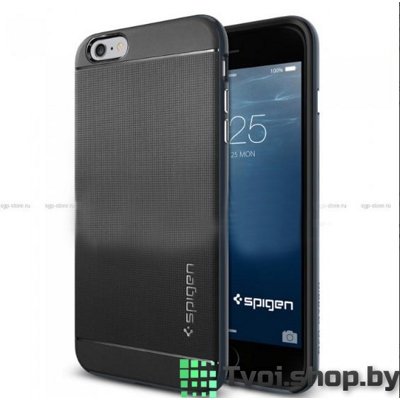 Чехол для iPhone 6/ 6s накладка SGP (2 в 1), черный с черным бампером - фото
