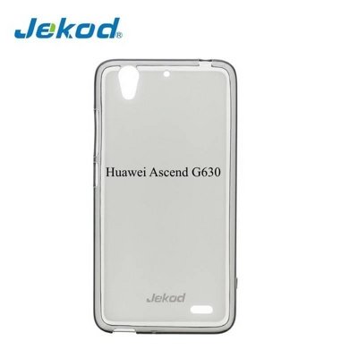 Чехол для Huawei Ascend G630 силикон Jekod с пленкой, прозрачный - фото