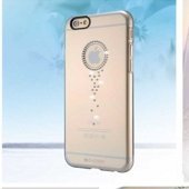 Чехол для iPhone 6 Plus накладка G-case Swarovski, прозрачный - фото