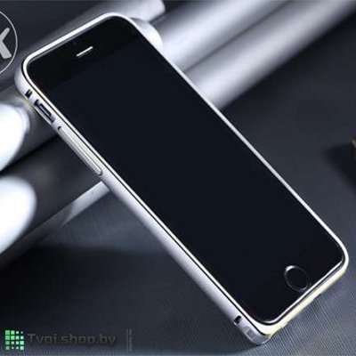 Бампер для iPhone 6 plus металлический Cross (серебро) - фото