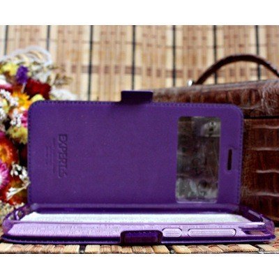 Чехол для Huawei G8 книга с окошком Experts, фиолетовый - фото3