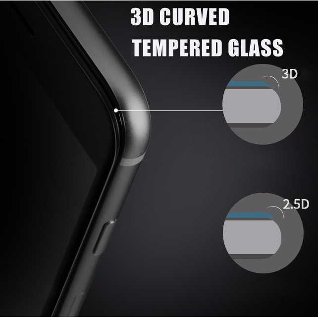 Защитное стекло для iPhone 6s plus Full Screen 3D, black - фото2
