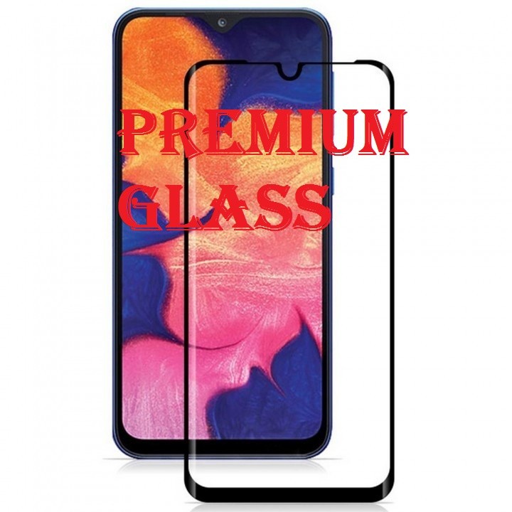 Защитное стекло для Samsung Galaxy M10 (Premium Glass) с полной проклейкой (Full Screen), черное - фото