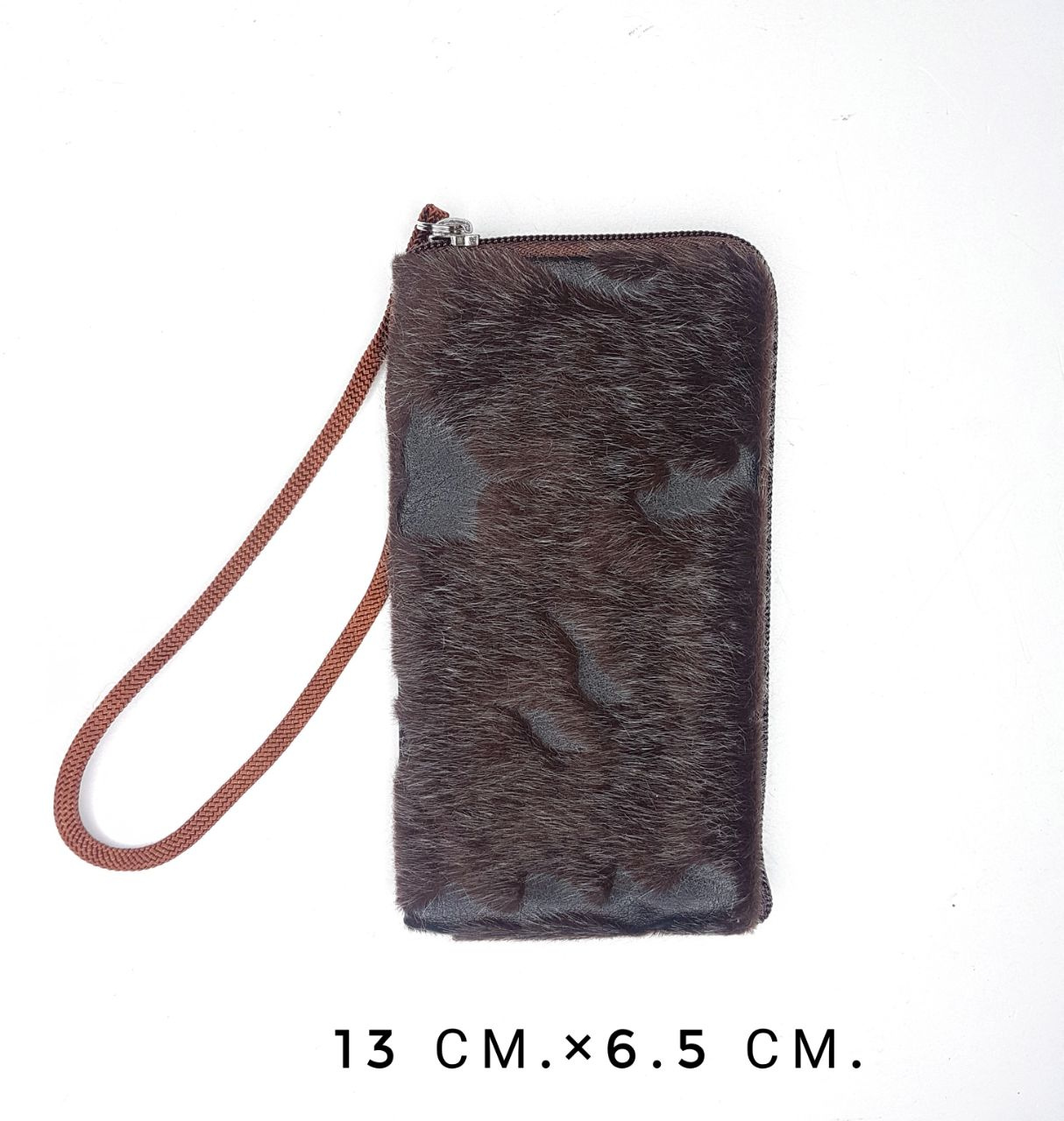 Универсальный чехол-сумка с молнией, темно-коричневый