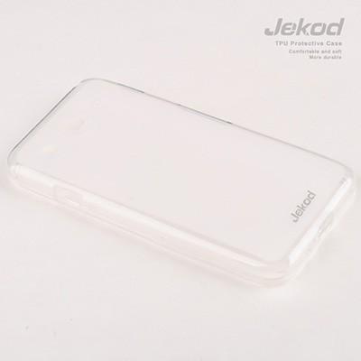 Силиконовый чехол Jekod с защитной пленкой для Huawei Ascend G300 (U8815), прозрачный матовый - фото