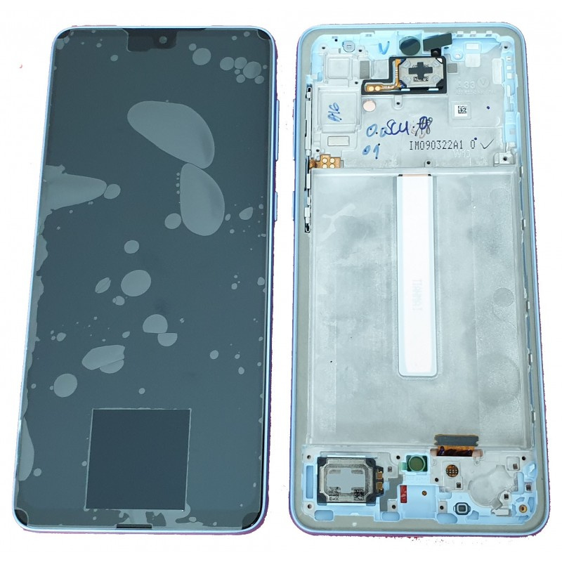 Дисплей (экран) для Samsung Galaxy A33 (A336) Original 100% с тачскрином (с рамкой), голубой - фото