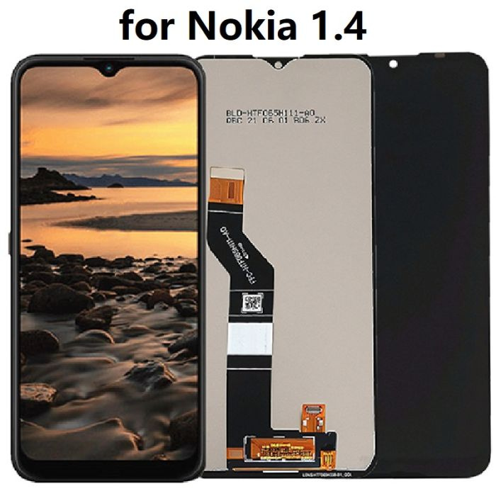 Дисплей (экран) для Nokia 1.4 c тачскрином, черный - фото