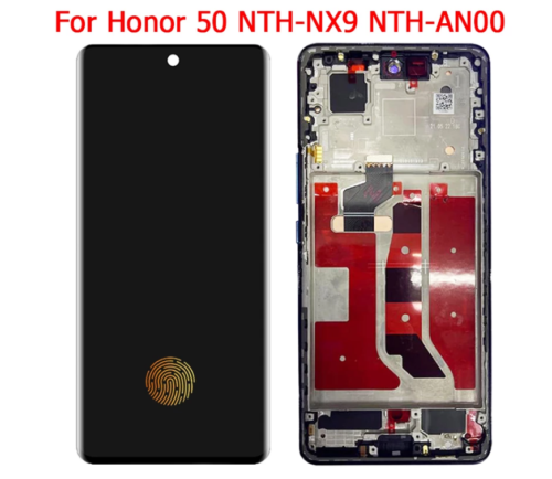 Дисплей (экран) для Honor 50 (NTH‑NX9) original Service в раме с тачскрином, черный