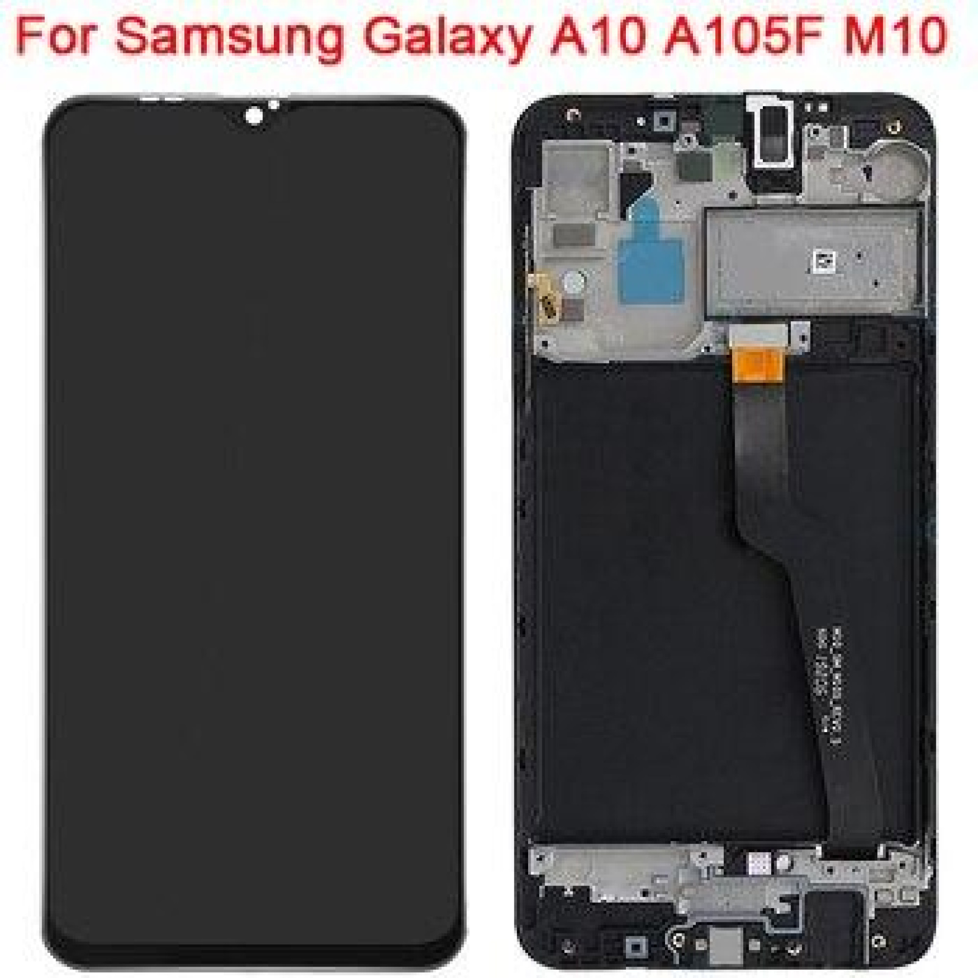 Дисплей (экран) для Samsung Galaxy A10 (A105) с тачскрином и рамкой, черный - фото