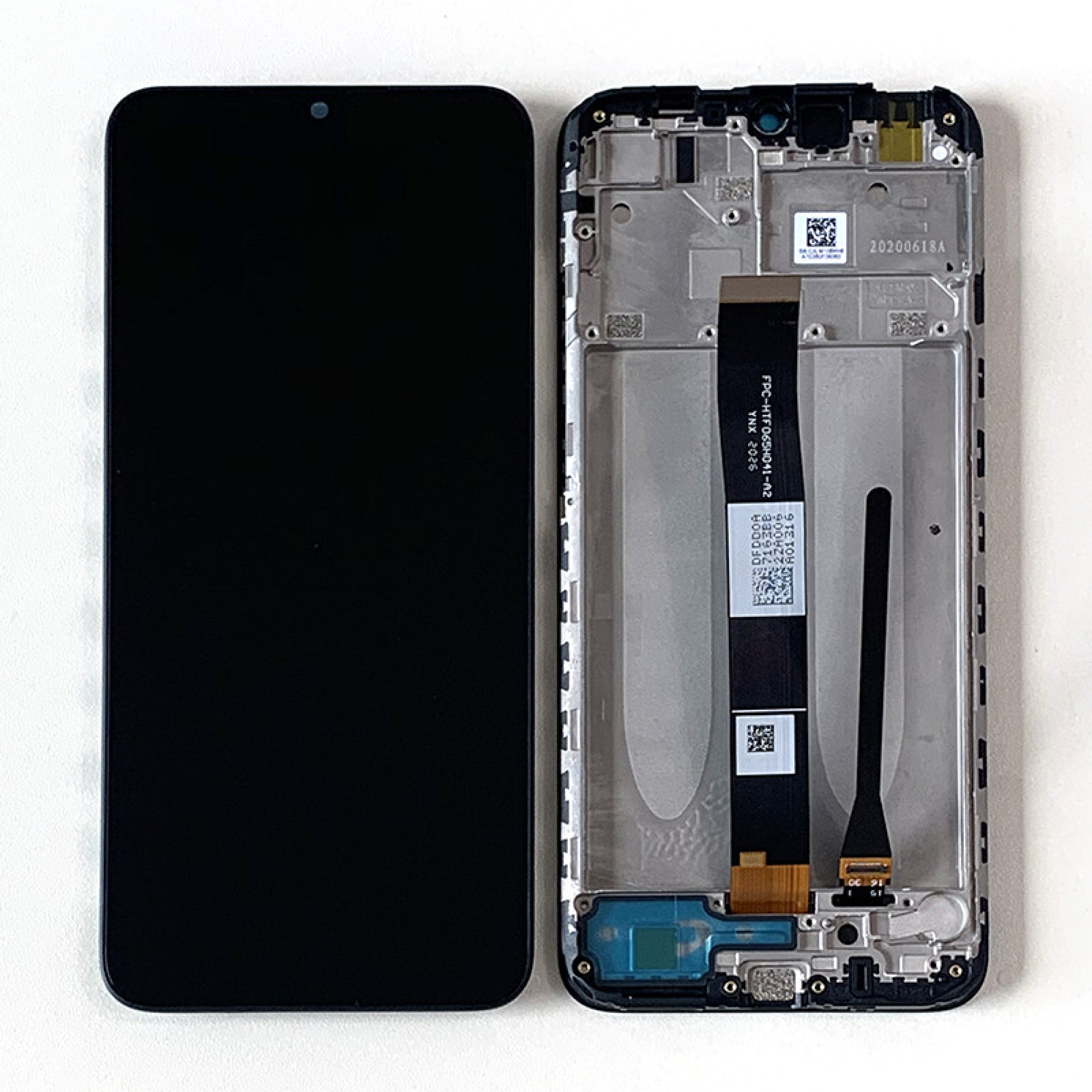 Дисплей (экран) для Xiaomi Redmi 9A c тачскрином и рамкой, черный - фото2