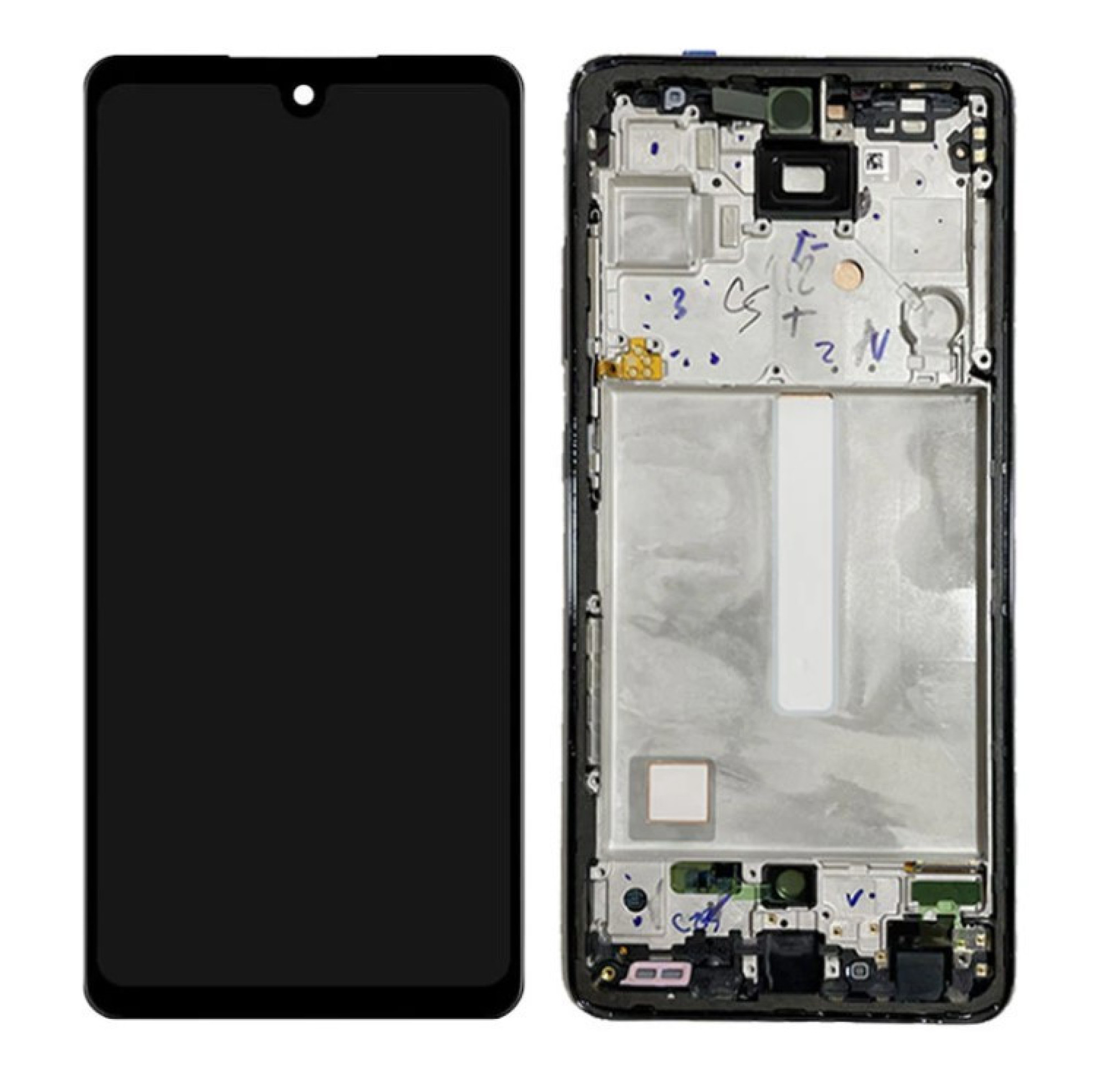 Дисплей (экран) для Samsung Galaxy A52 (A525) в раме с тачскрином (OLED), черный - фото2