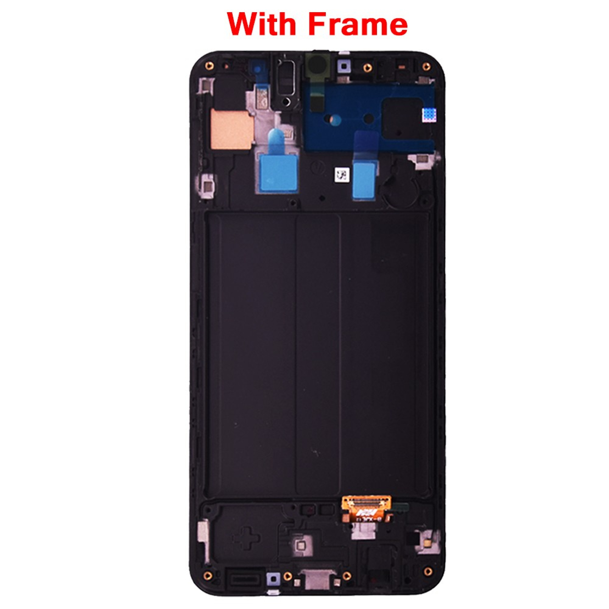 Дисплей (экран) для Samsung Galaxy A51 (A515) в раме с тачскрином (OLED), черный - фото