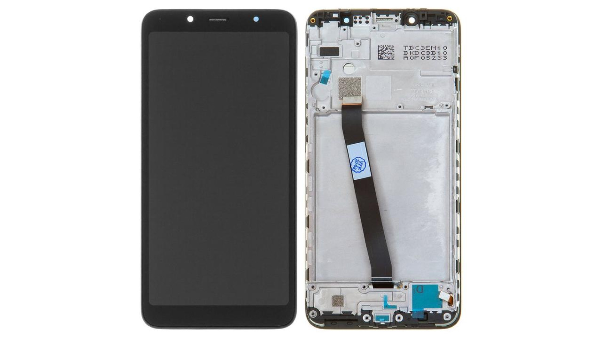 Дисплей (экран) для Xiaomi Redmi 7A c тачскрином и рамкой, черный - фото