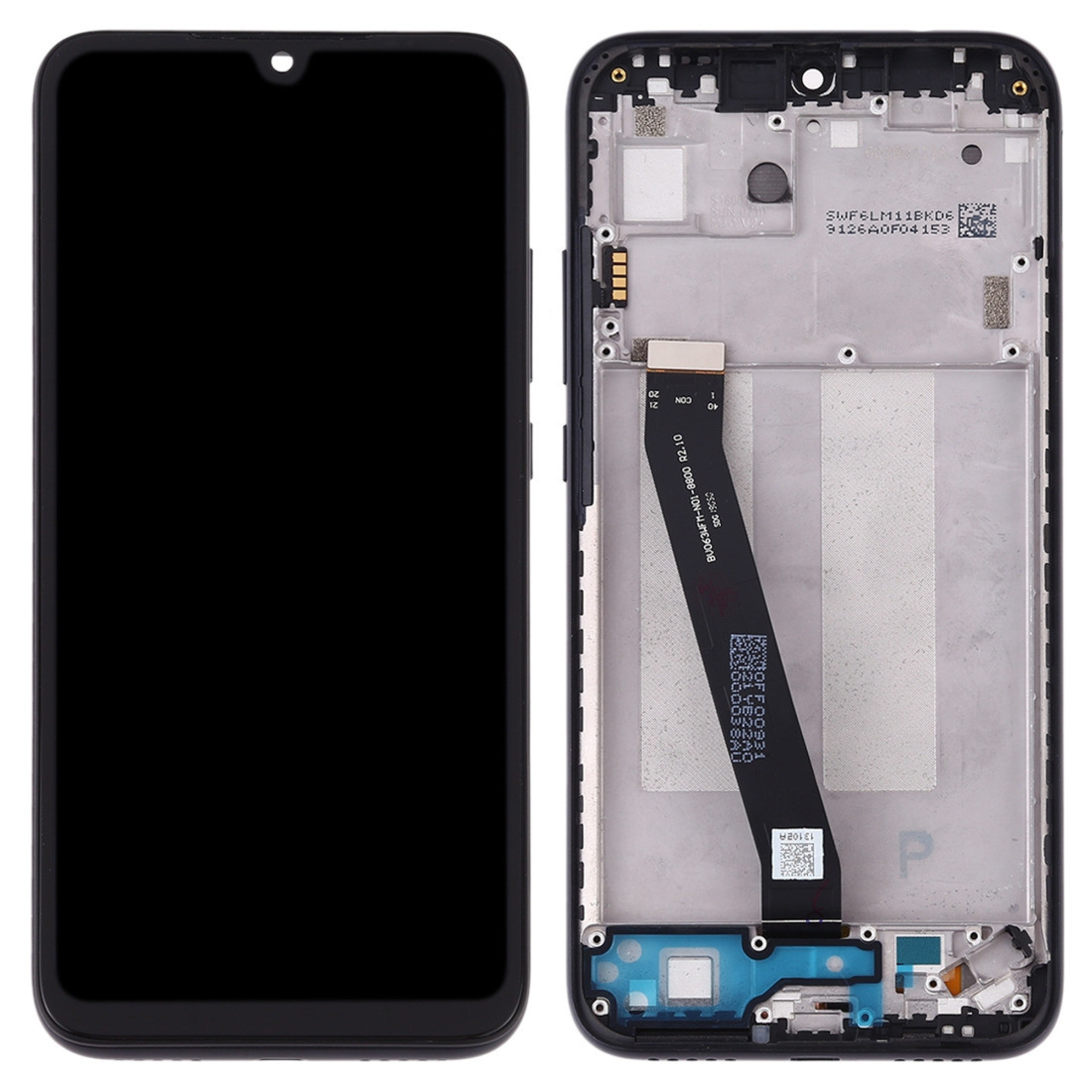 Дисплей (экран) для Xiaomi Redmi 7 c тачскрином и рамкой, черный - фото