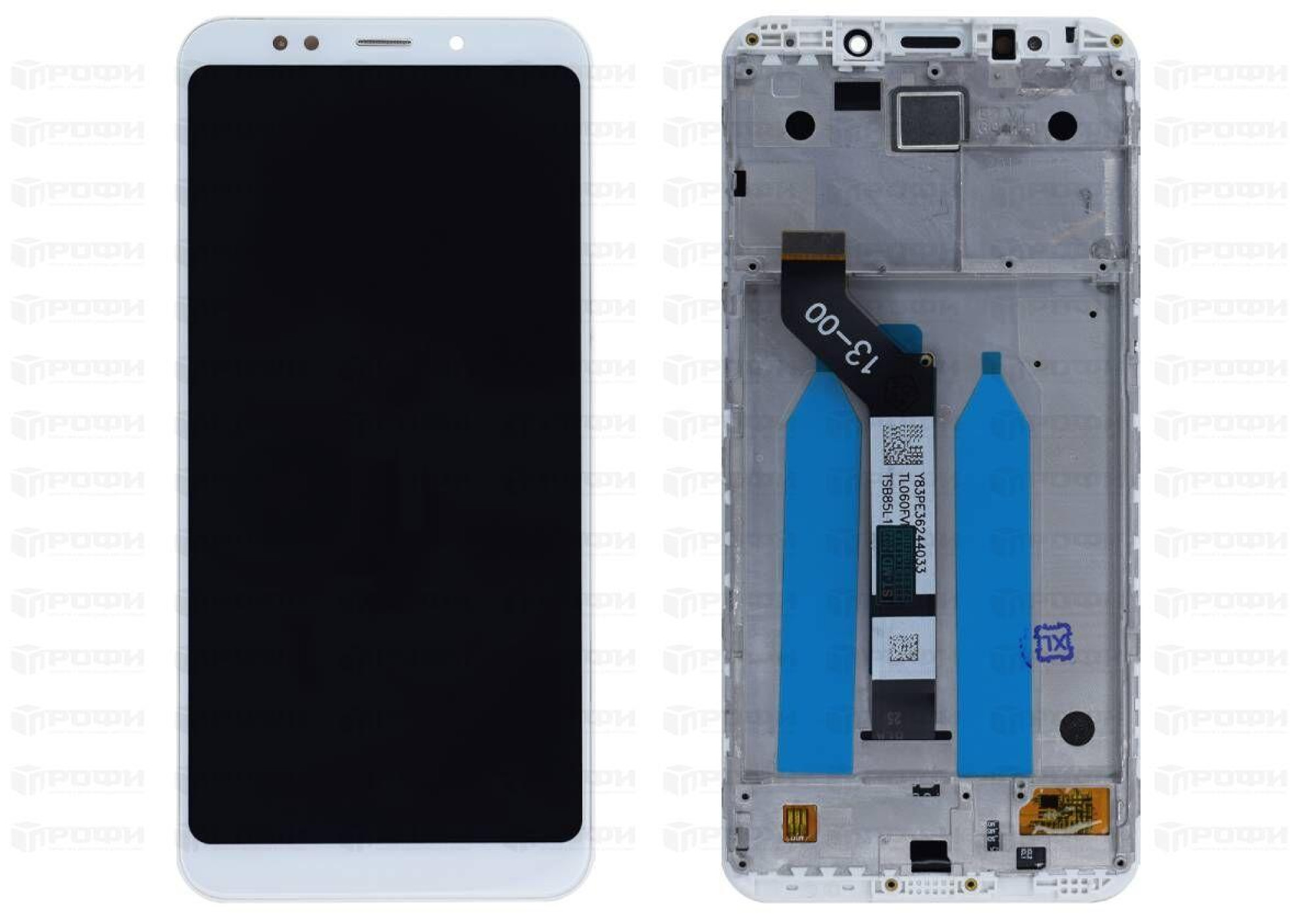 Дисплей (экран) для Xiaomi Redmi 5 Plus c тачскрином и рамкой (white) - фото