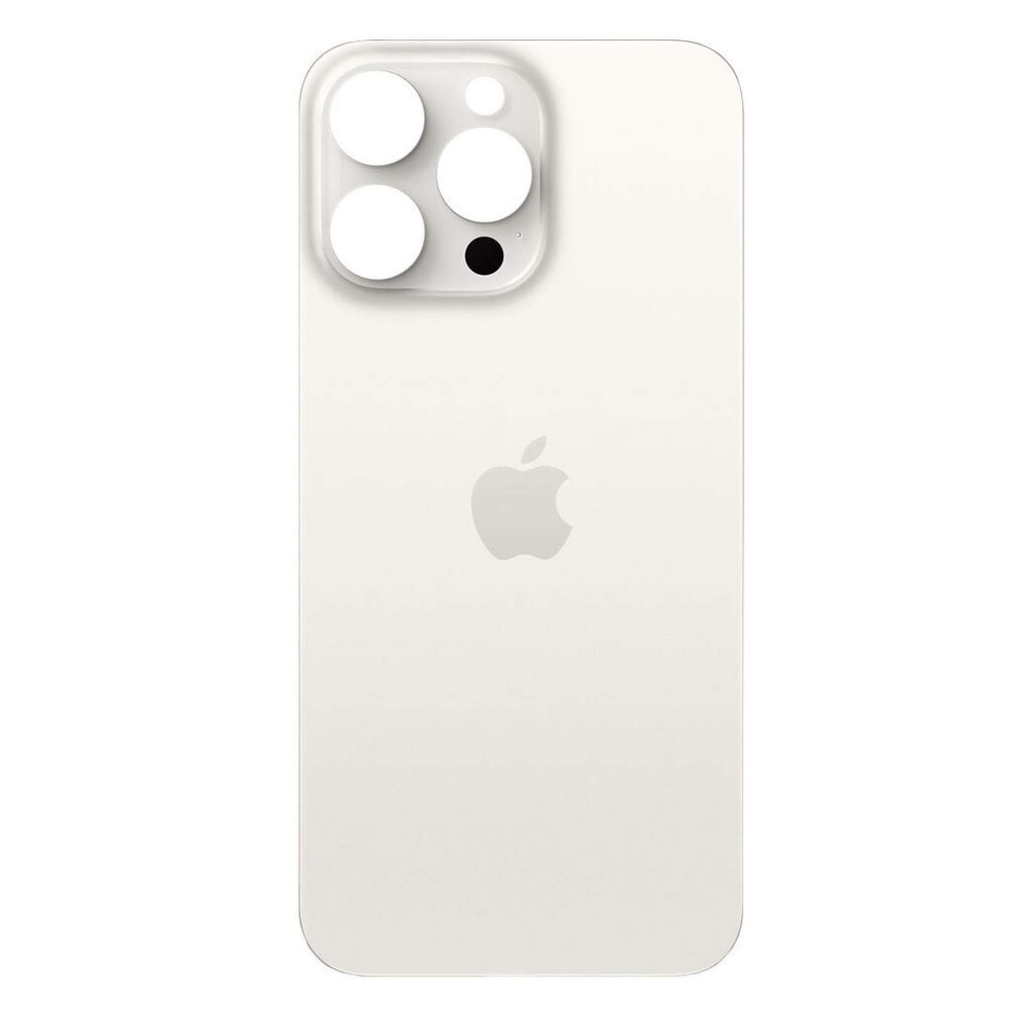 Задняя крышка для Apple iPhone 15 Pro Max (широкое отверстие под камеру), белая - фото