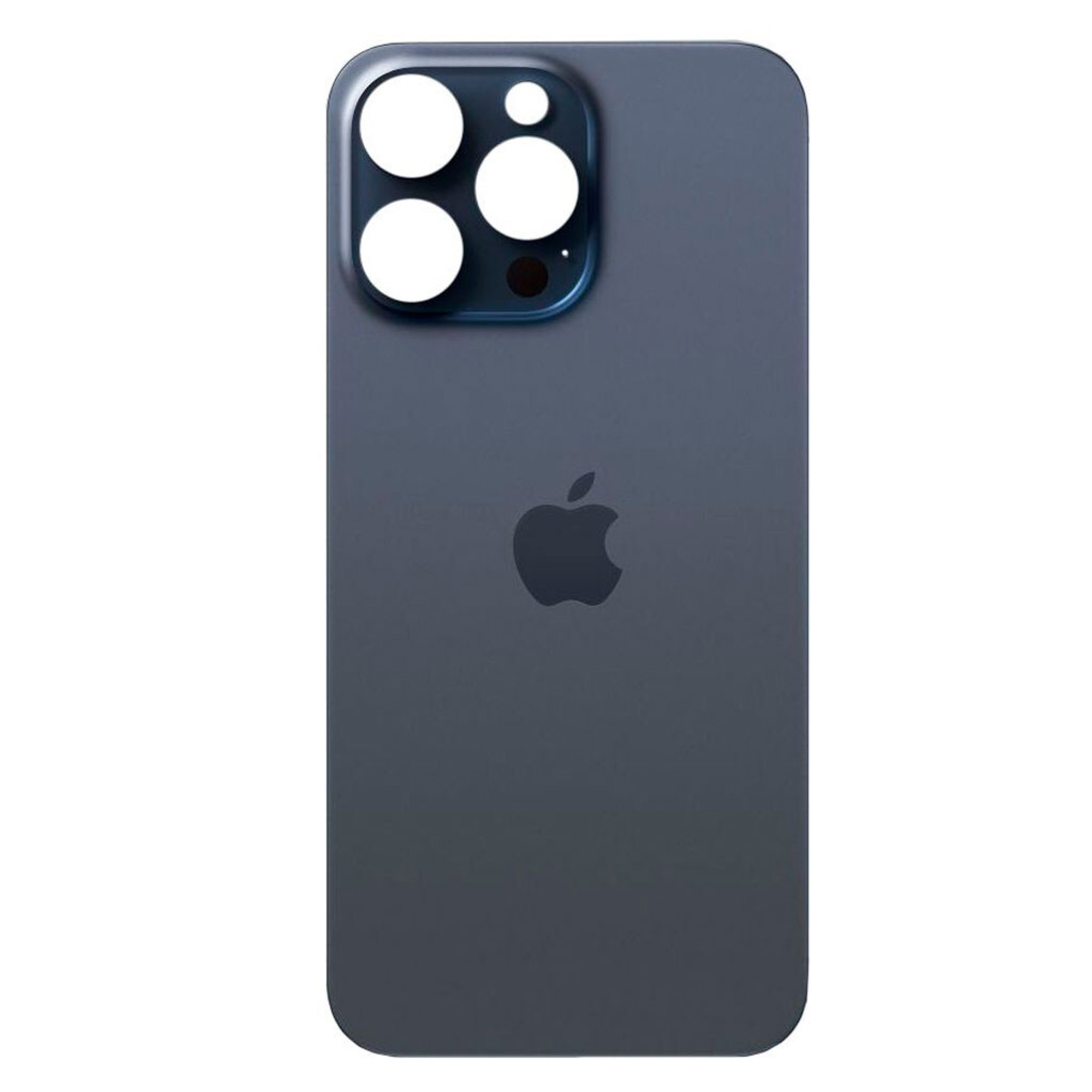Задняя крышка для Apple iPhone 15 Pro Max (широкое отверстие под камеру), синяя - фото