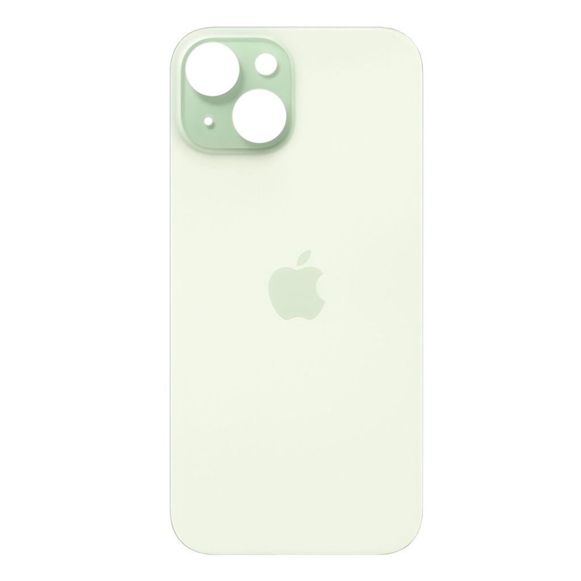 Задняя крышка для Apple iPhone 15 (широкое отверстие под камеру), зеленая - фото