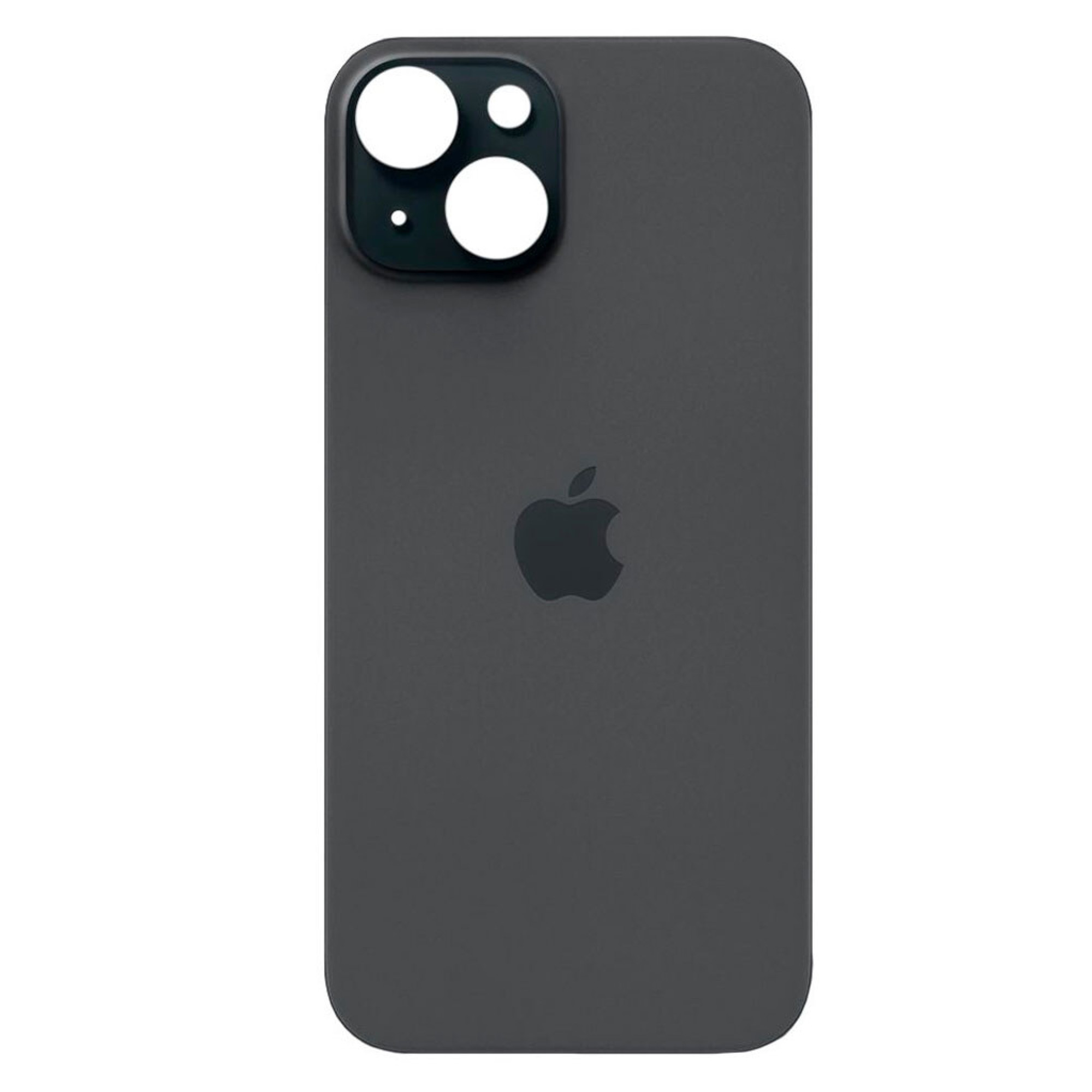 Задняя крышка для Apple iPhone 15 (широкое отверстие под камеру), черная - фото