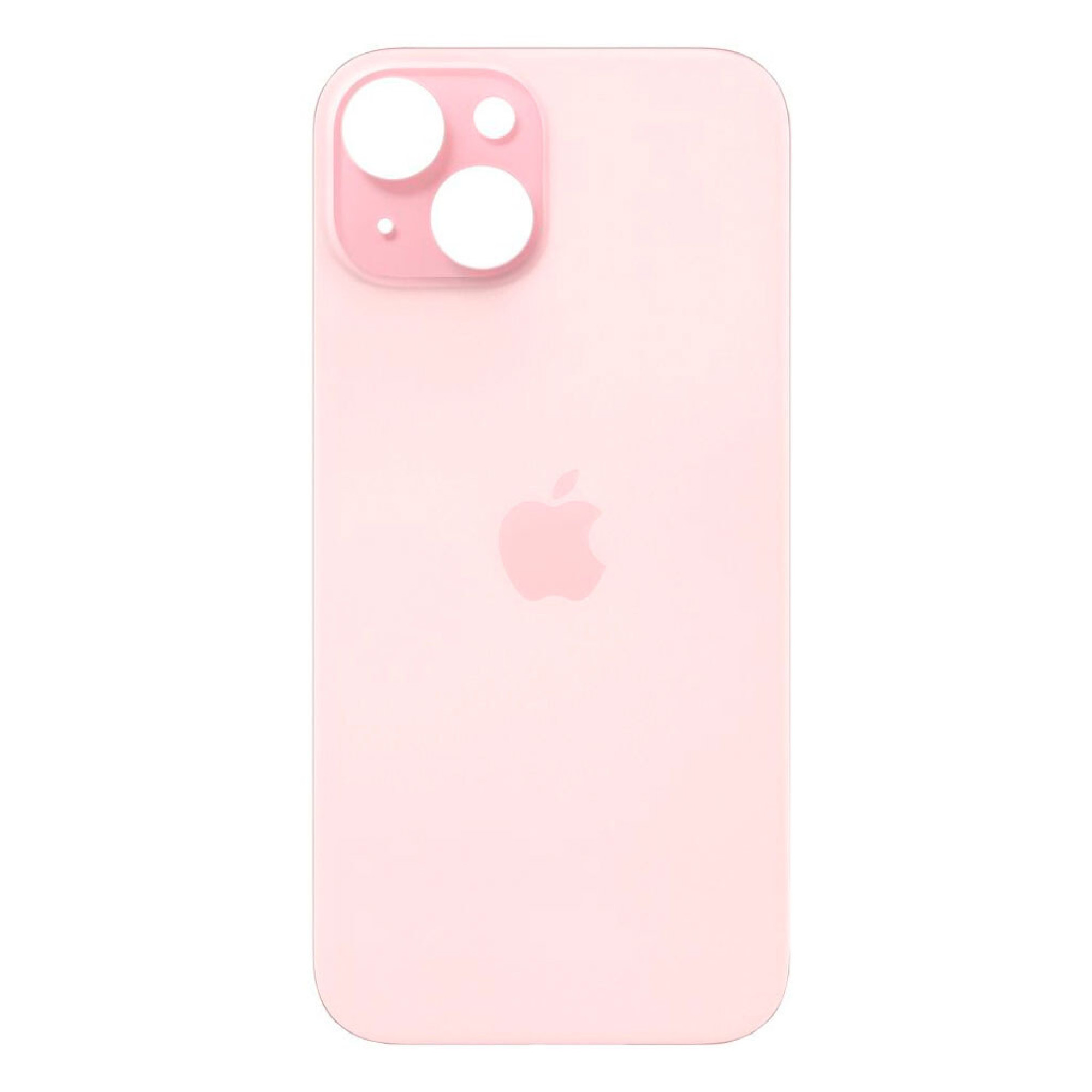 Задняя крышка для Apple iPhone 15 (широкое отверстие под камеру), розовая - фото