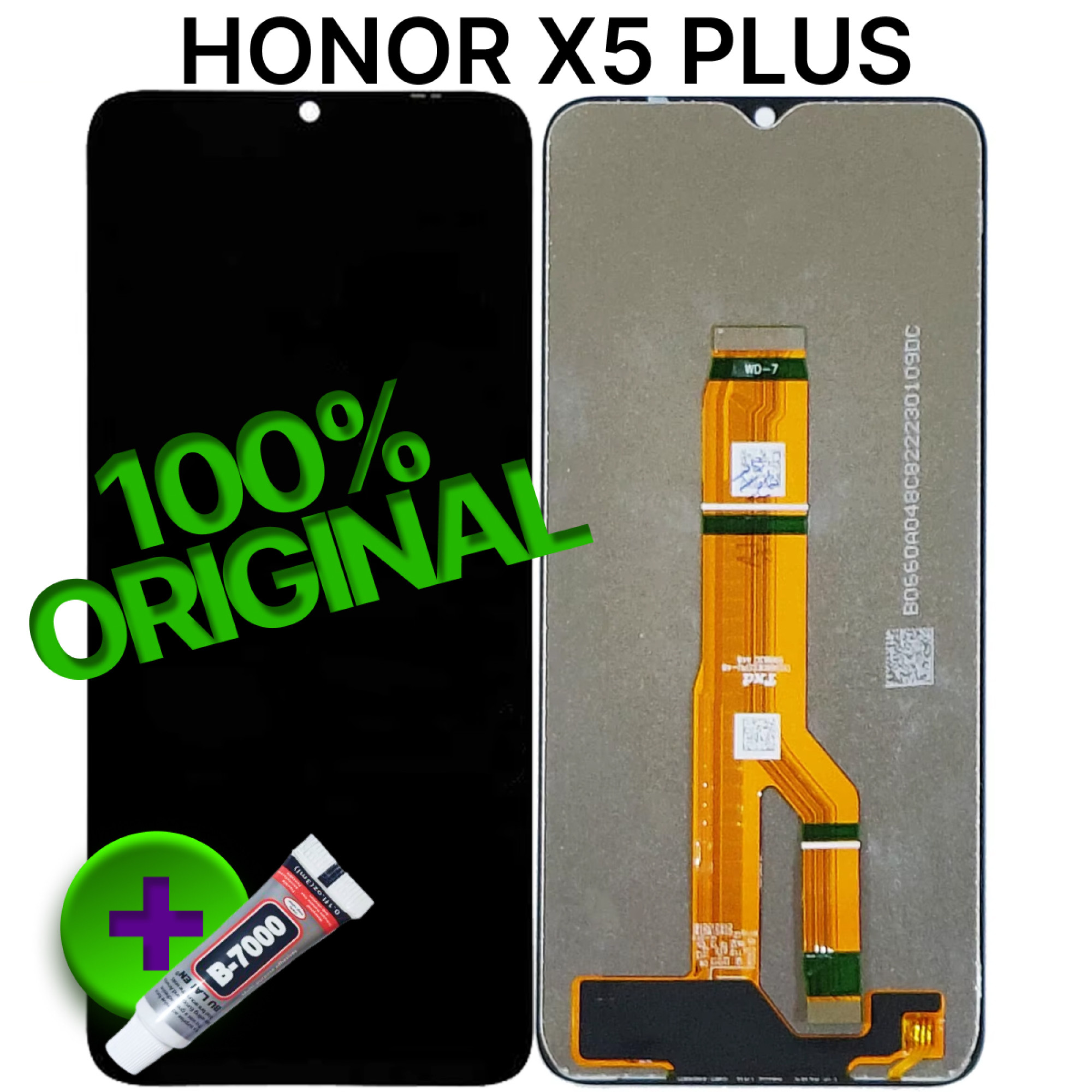 Дисплей (экран) для Honor X5 Plus Original 100% (WOD-LX1) c тачскрином, черный - фото