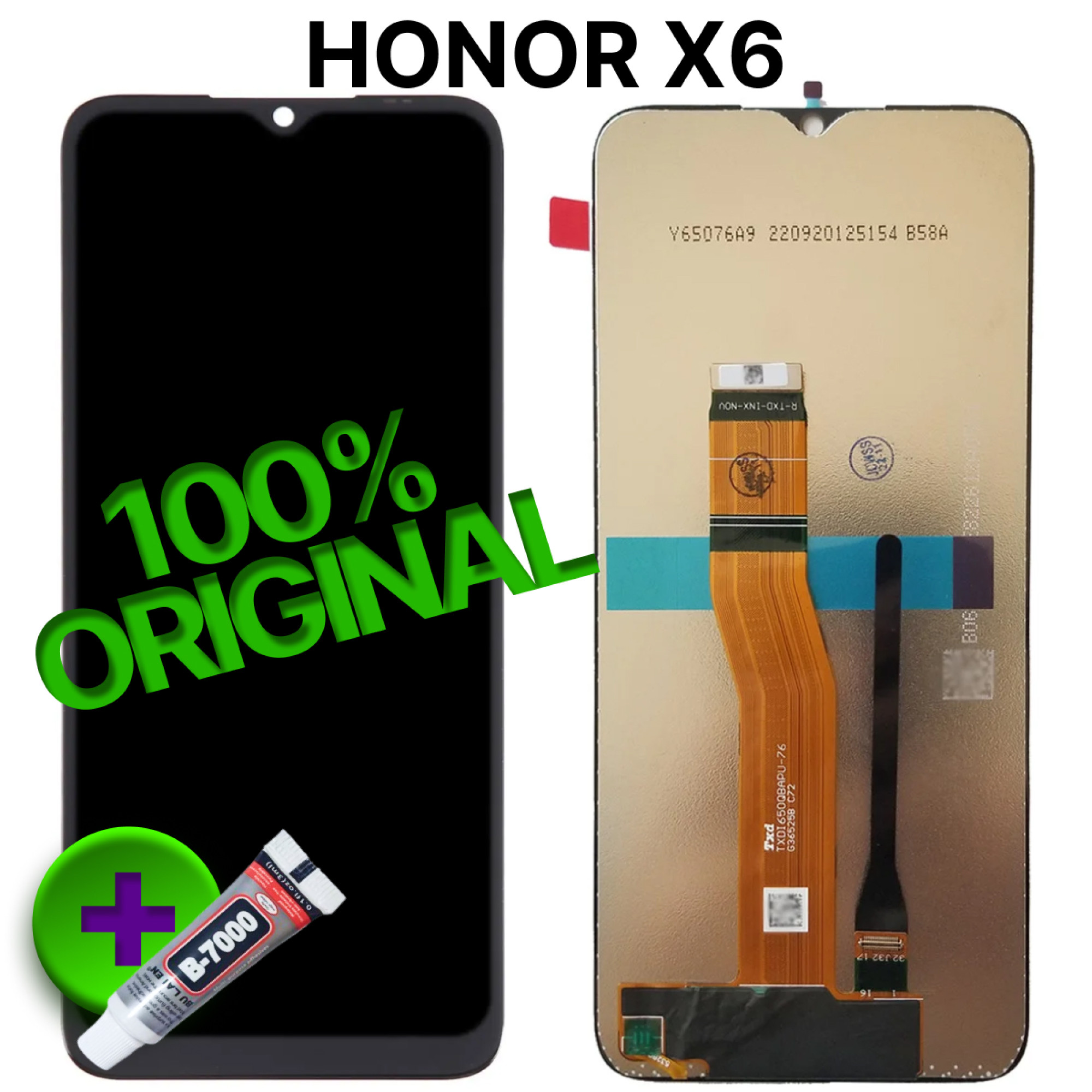 Дисплей (экран) для Honor X6 Original 100% c тачскрином, черный - фото