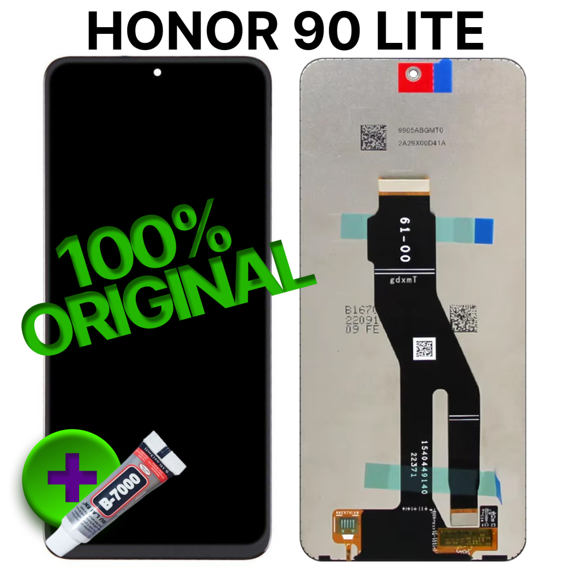 Дисплей (экран) для Honor 90 Lite Original 100% c тачскрином, черный - фото