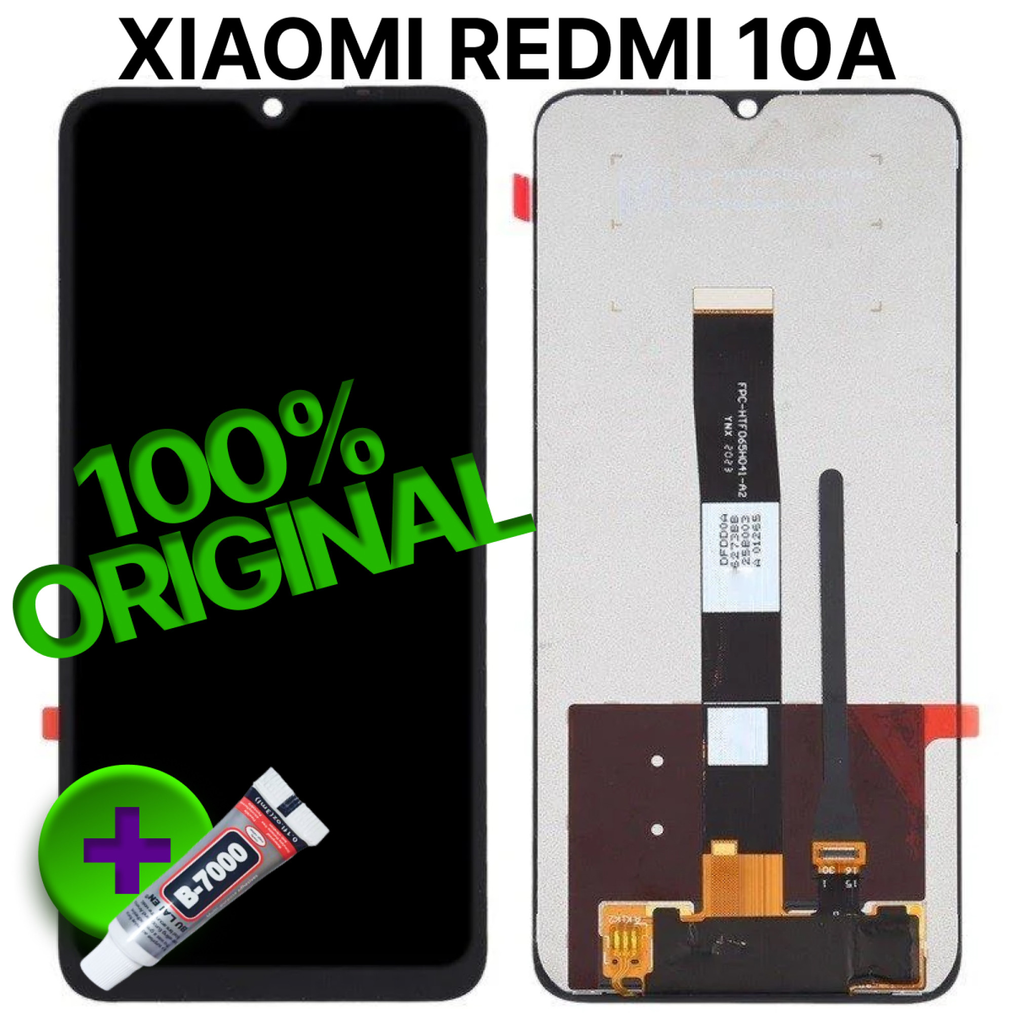 Дисплей (экран) для Xiaomi Redmi 10A Original 100% c тачскрином, черный - фото