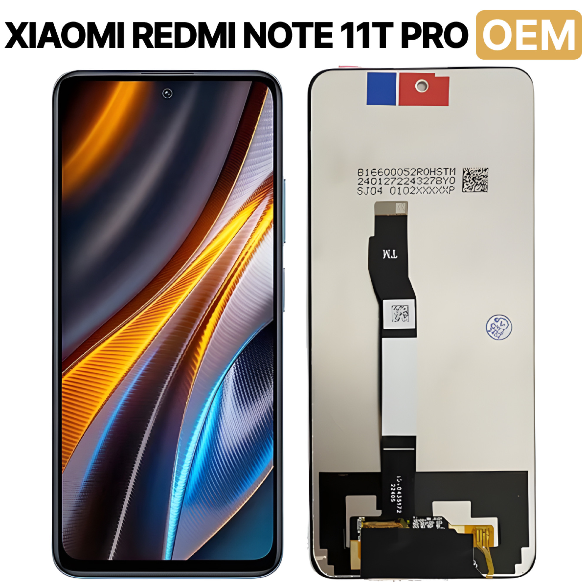 Дисплей (экран) для Xiaomi Redmi Note 11T Pro c тачскрином, черный - фото
