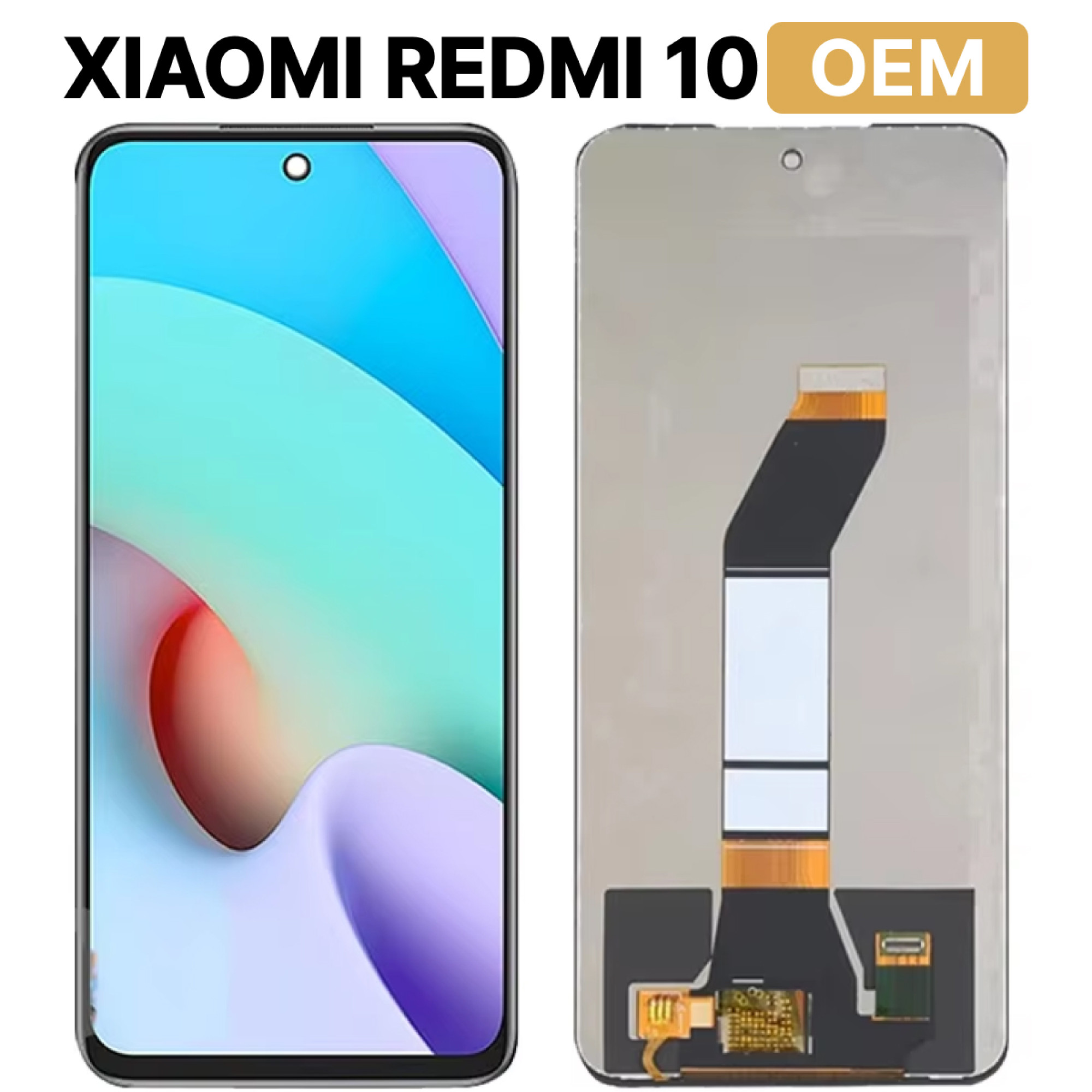 Дисплей (экран) для Xiaomi Redmi 10 c тачскрином, черный - фото