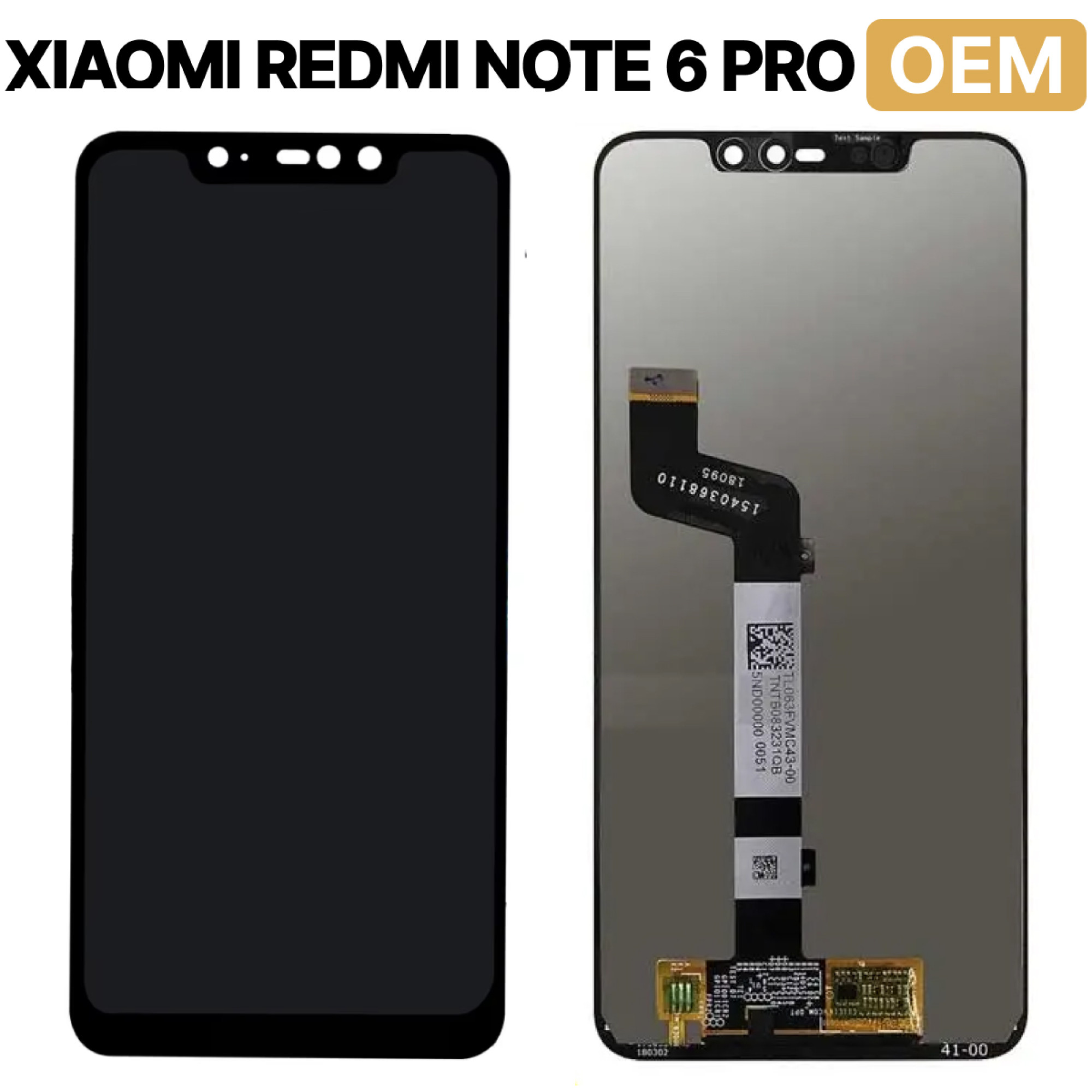 Дисплей (экран) для Xiaomi Redmi Note 6 Pro c тачскрином, черный - фото