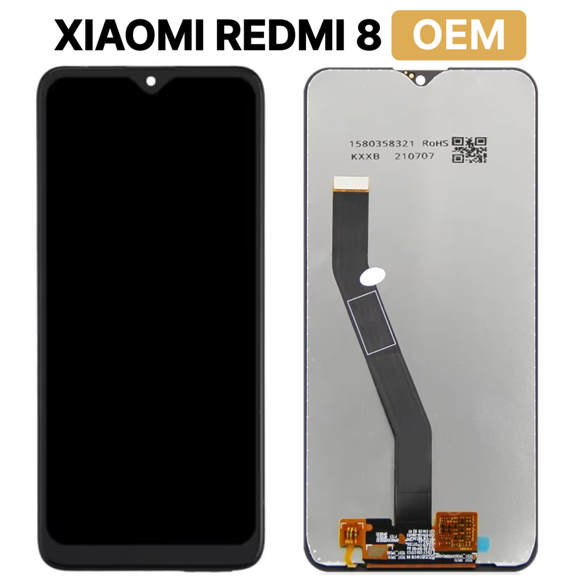 Дисплей (экран) для Xiaomi Redmi 8 c тачскрином, черный - фото