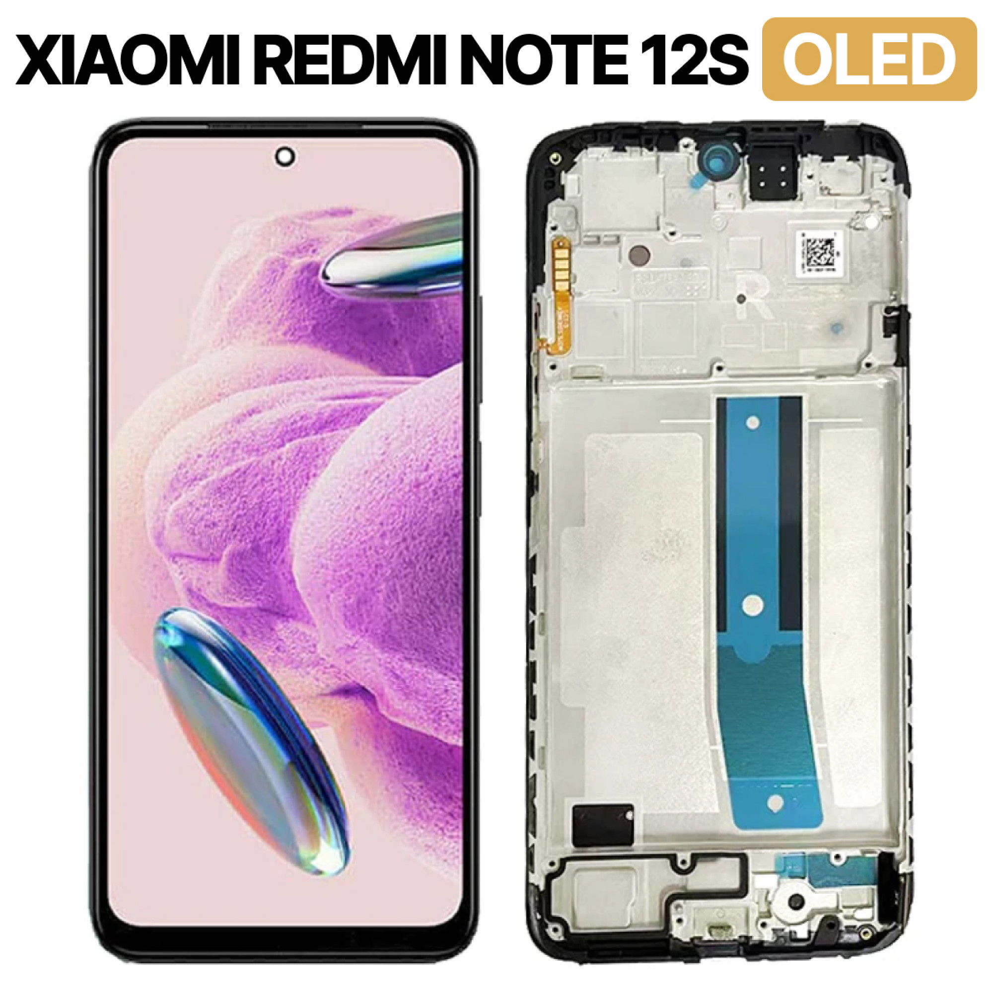 Дисплей (экран) для Xiaomi Redmi Note 12S OLED c рамкой и тачскрином - фото