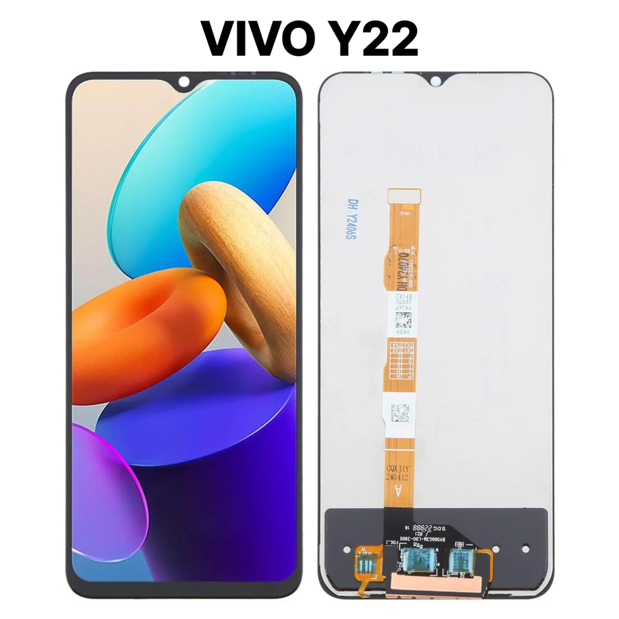 Дисплей (экран) для Vivo Y22s c тачскрином, черный - фото