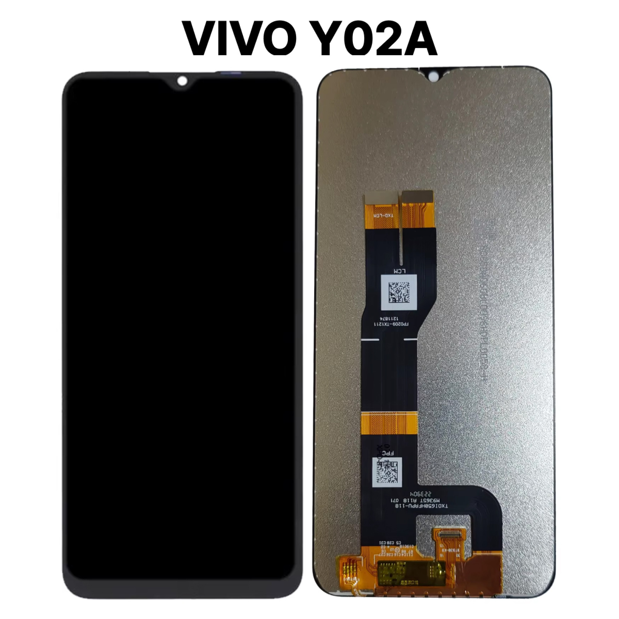 Дисплей (экран) для Vivo Y02A c тачскрином, черный - фото