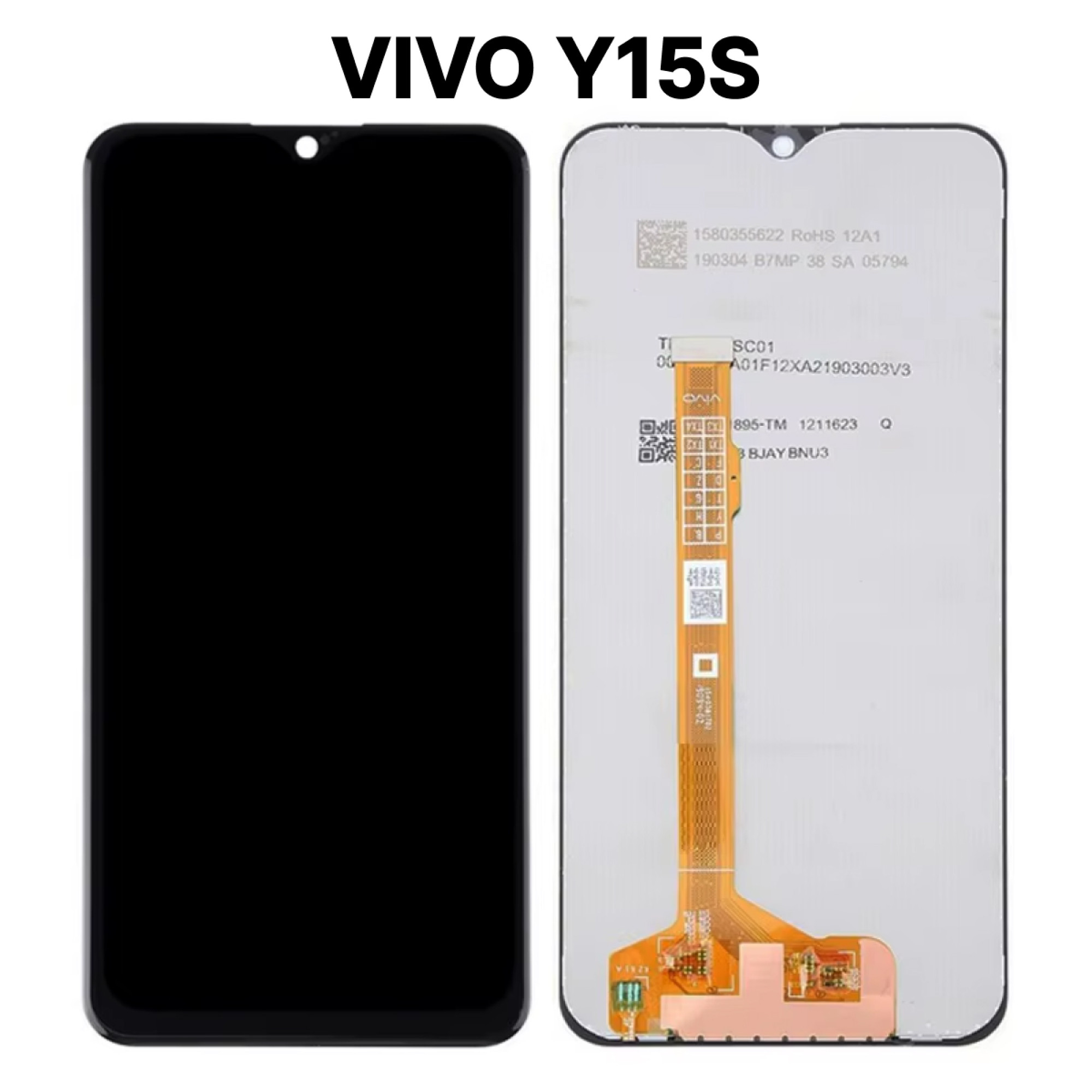 Дисплей (экран) для Vivo Y15s c тачскрином, черный - фото