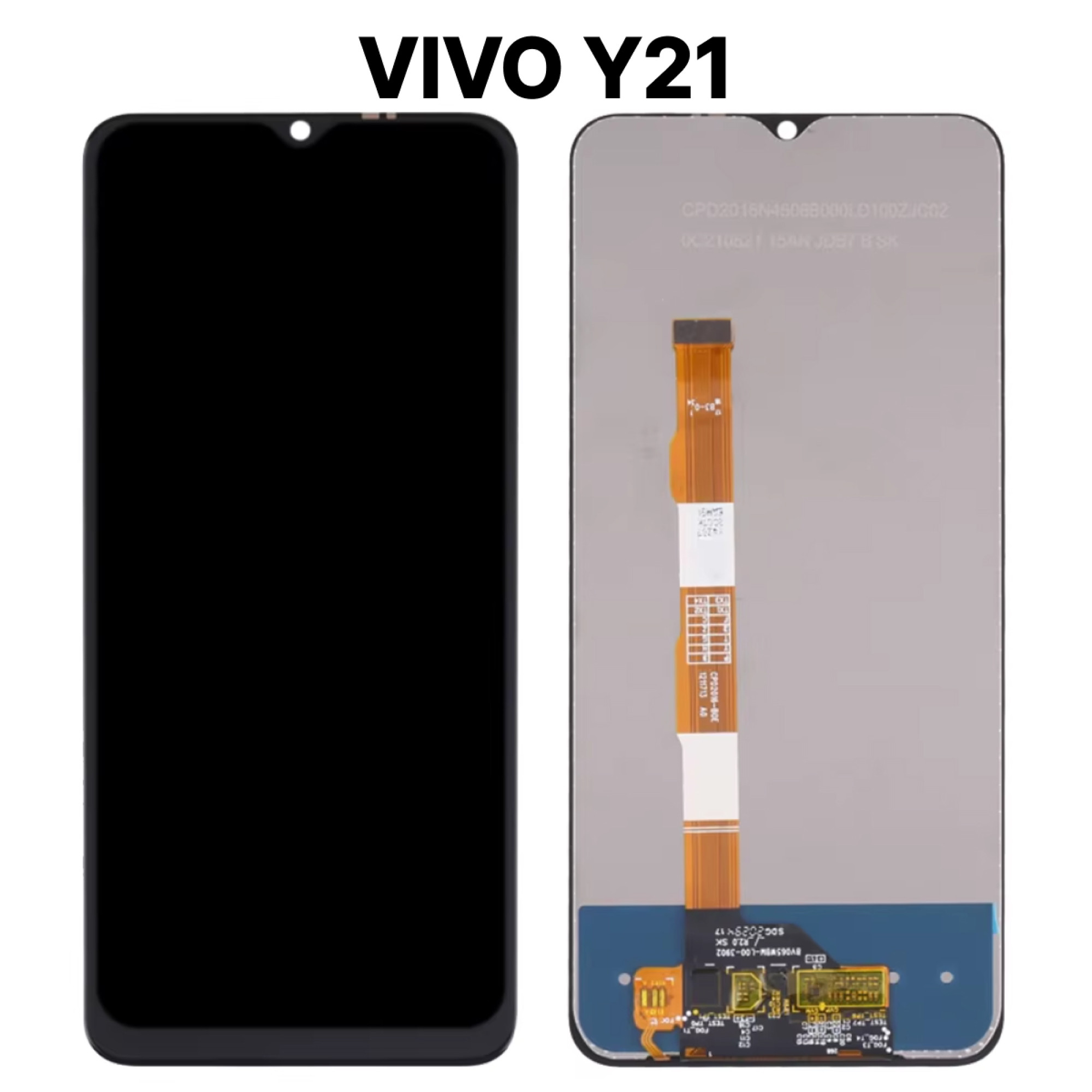 Дисплей (экран) для Vivo Y21 c тачскрином, черный - фото