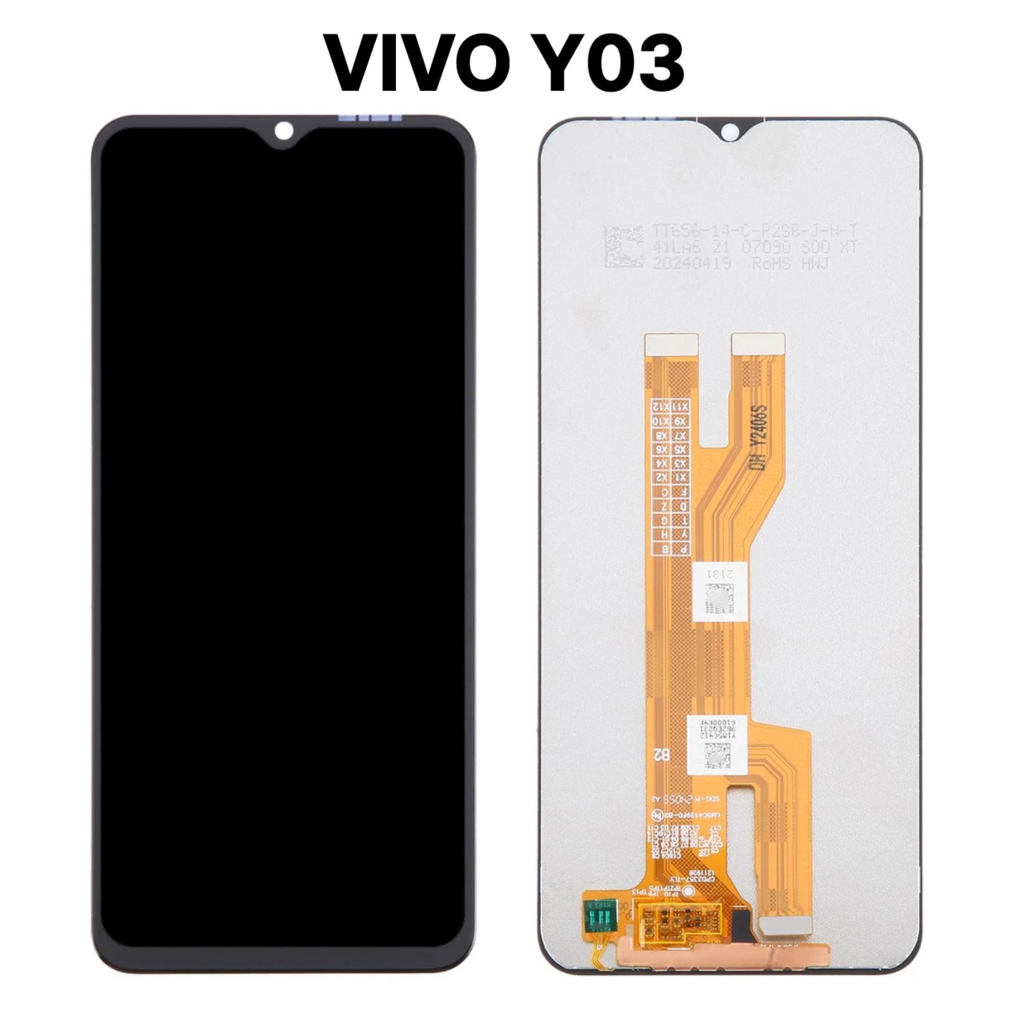 Дисплей (экран) для Vivo Y03 c тачскрином, черный - фото