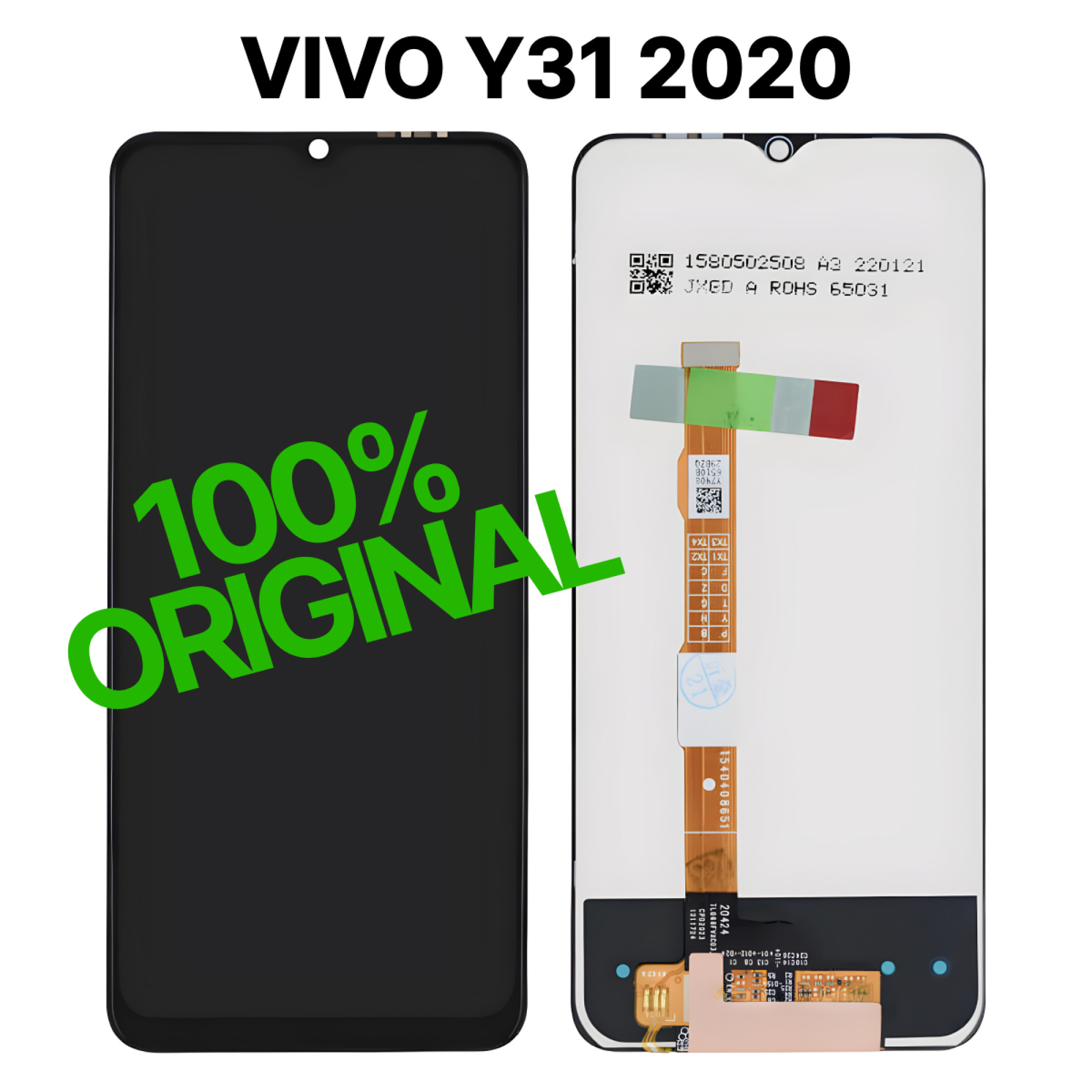 Дисплей (экран) для Vivo Y31 2020 Original 100% c тачскрином, черный - фото