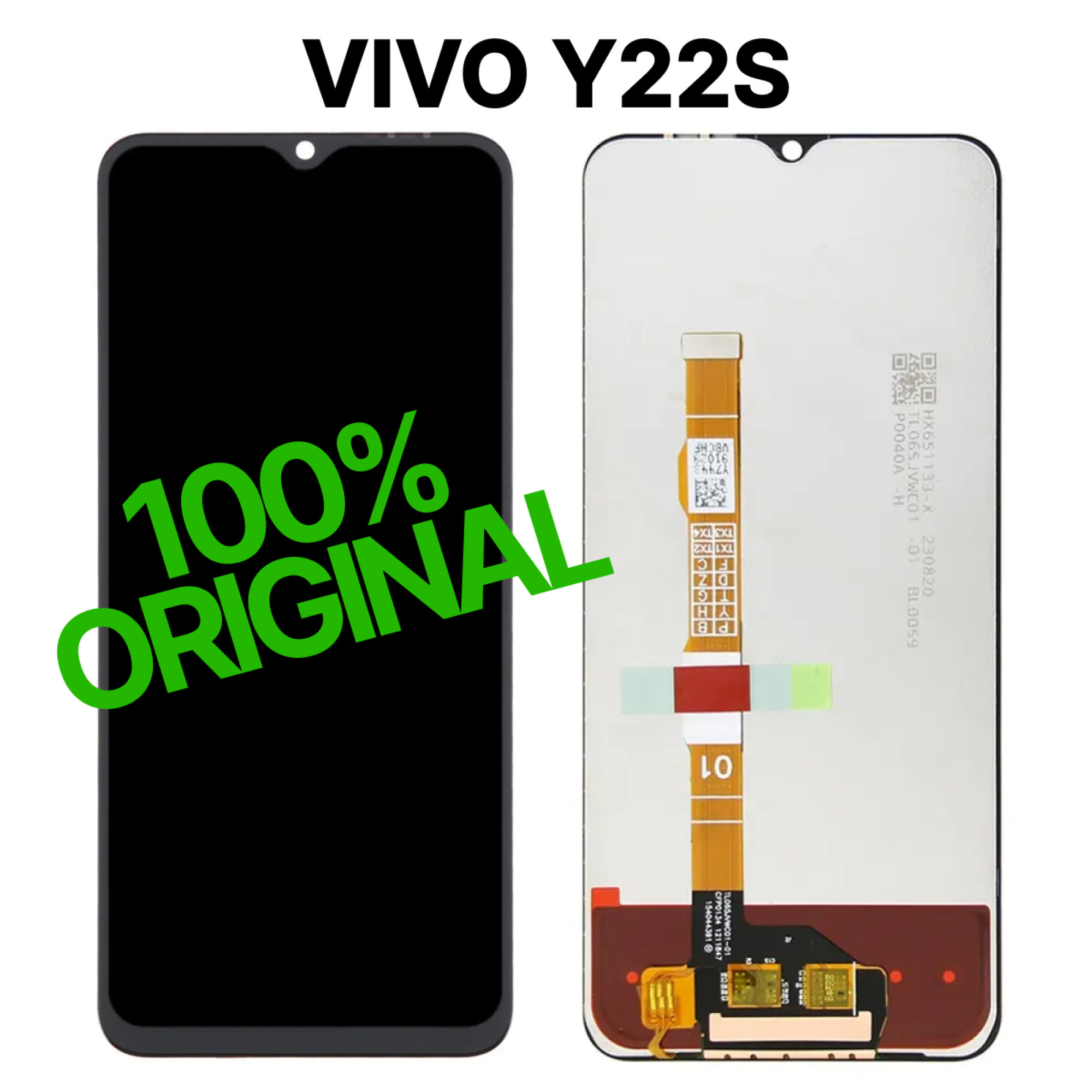 Дисплей (экран) для Vivo Y22s Original 100% c тачскрином, черный - фото
