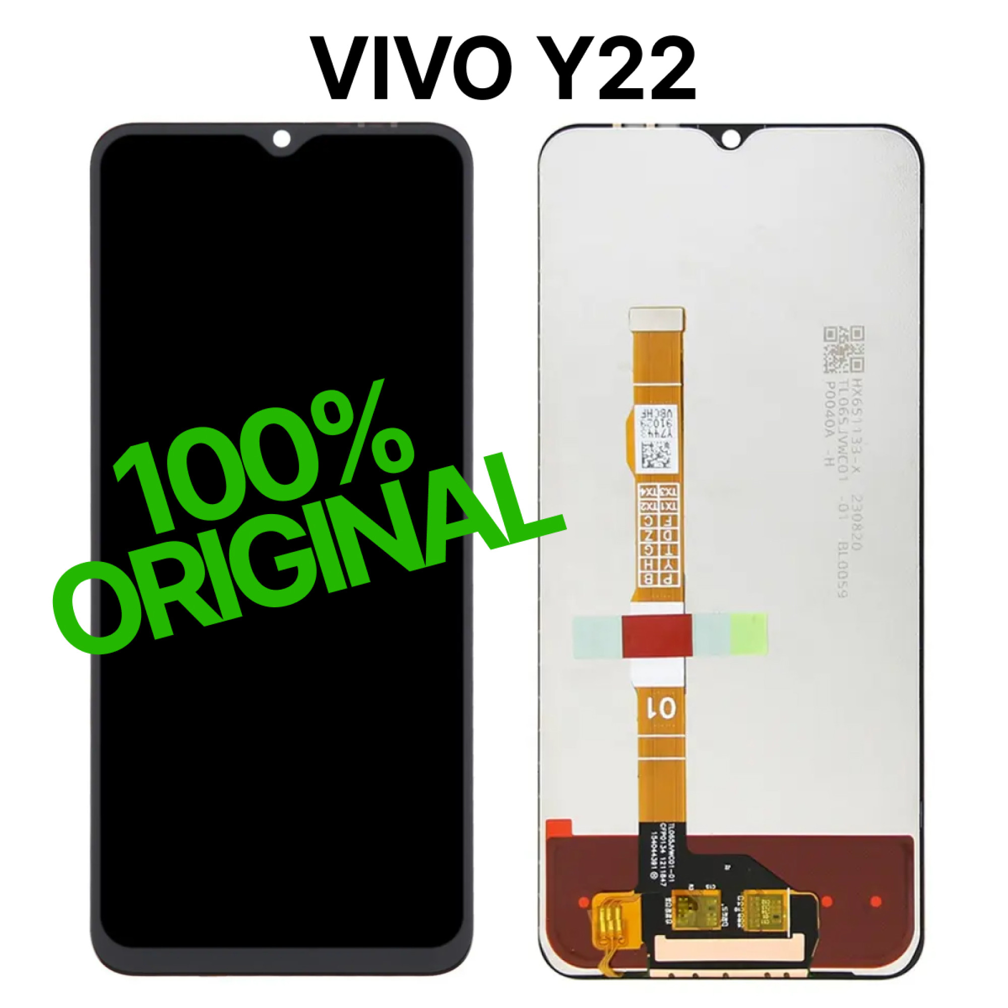 Дисплей (экран) для Vivo Y22 Original 100% c тачскрином, черный - фото