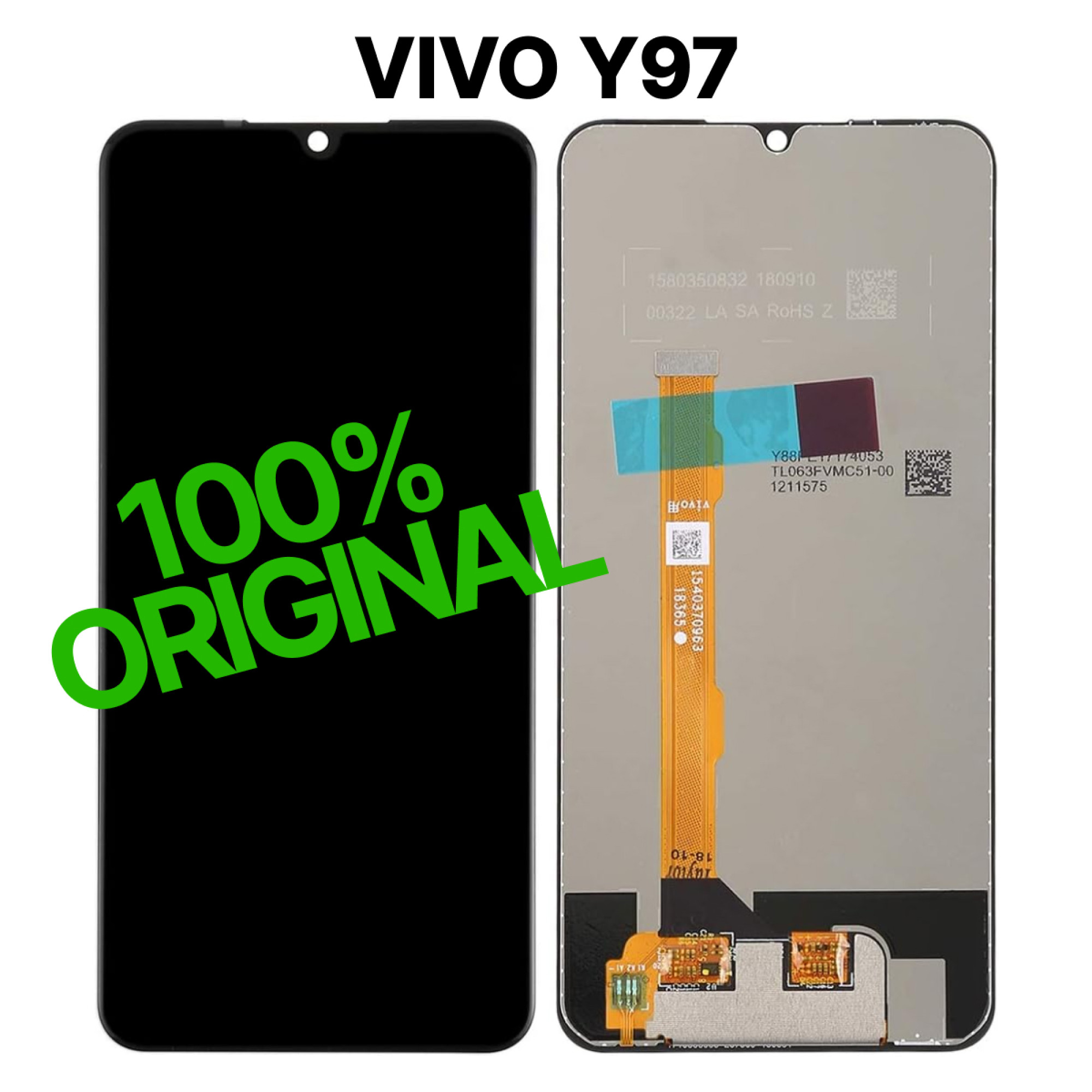 Дисплей (экран) для Vivo Y97 Original 100% c тачскрином, черный - фото