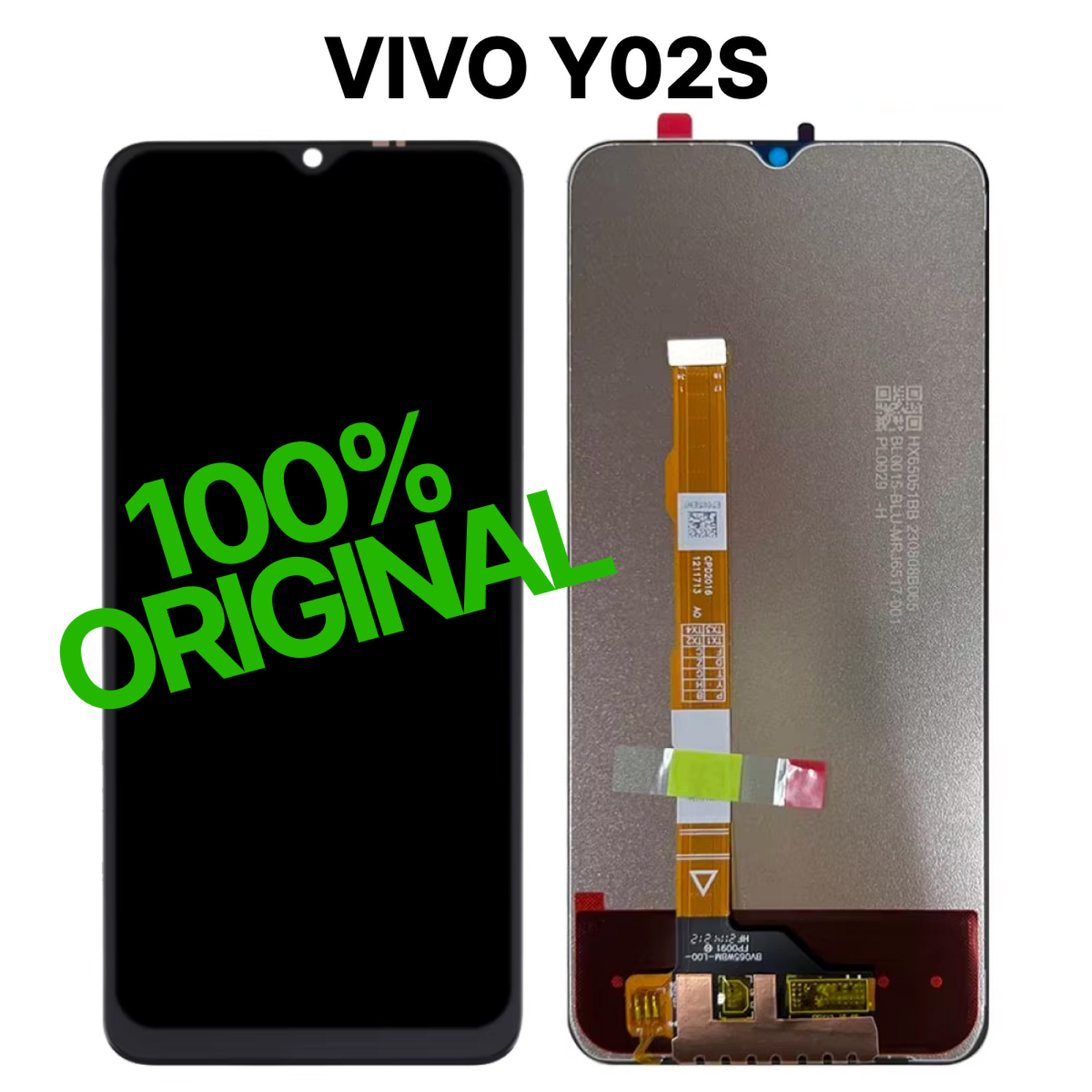 Дисплей (экран) для Vivo Y02S Original 100% c тачскрином, черный - фото